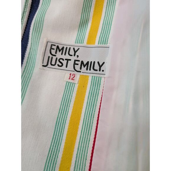 Vintage 70s Striped Skirt Blazer Suit White Size 12 - Picture 10 of 16